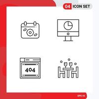 4 kreative Symbole moderne Zeichen und Symbole der Kalenderdatei Frühlingsdiagrammcode editierbare Vektordesign-Elemente vektor