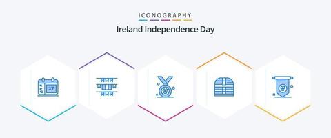 Irland-Unabhängigkeitstag 25 blaues Symbolpaket einschließlich . Sicherheit. irisch. Irland. Kasten vektor