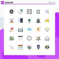satz von 25 modernen ui-symbolen symbole zeichen für umwelt air time medizinische akte krankenhausdiagramm editierbare vektordesignelemente vektor