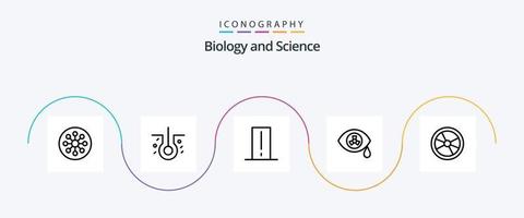 Biologie Linie 5 Icon Pack inklusive Chemie. Zombie. Biologie Meter. nuklear. Licht Mete vektor