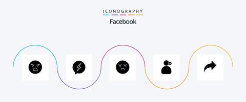 Facebook Glyph 5 Icon Pack inklusive Anleitung. medizinisch. Emoji. Arbeiten. Mann vektor