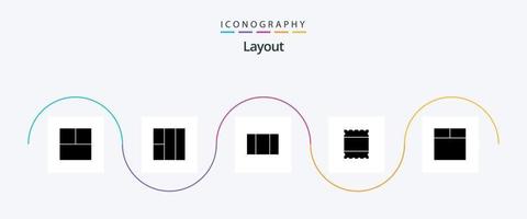 Layout-Glyphe 5 Icon Pack inklusive . vektor