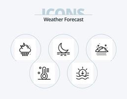 Wetterlinie Icon Pack 5 Icon Design. . Wetter. Wetter. Regen. Wolke vektor