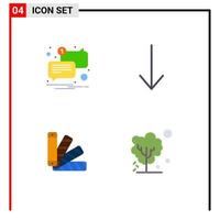 piktogram uppsättning av 4 enkel platt ikoner av chatt swatch oläst Färg global redigerbar vektor design element