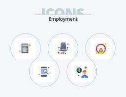 sysselsättning platt ikon packa 5 ikon design. kvinna. Sammanträde. appar. kontor. stol vektor