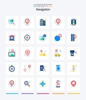 kreative Navigation 25 Flat Icon Pack wie Find. Signal. Unternehmen. Lichter. sperren vektor