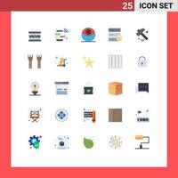 Stock Vector Icon Pack mit 25 Zeilen Zeichen und Symbolen für den Bau Internet Security Phone Electronic Star Wars editierbare Vektordesign-Elemente