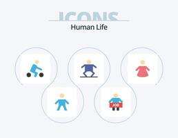 mänsklig platt ikon packa 5 ikon design. . människor. cykel. unge. bebis vektor