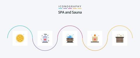 Sauna Flat 5 Icon Pack inklusive . Spa. Kasten. Spa vektor