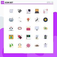 Aktienvektor-Icon-Pack mit 25 Zeilenzeichen und Symbolen für Straßenhardware gesendete Computerspiel-editierbare Vektordesign-Elemente vektor