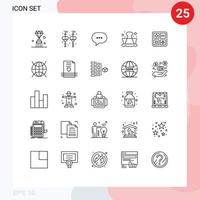 25 linje begrepp för webbplatser mobil och appar Beräkna skola chatt inlärning klämma redigerbar vektor design element