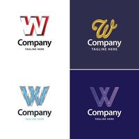 Buchstabe w großes Logo-Pack-Design kreatives modernes Logo-Design für Ihr Unternehmen vektor