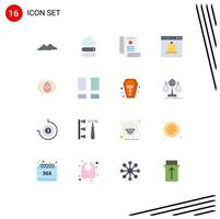 Stock Vector Icon Pack mit 16 Zeilenzeichen und Symbolen für die Schnittstelle Alert Storage Alarm Medizin editierbares Paket kreativer Vektordesign-Elemente