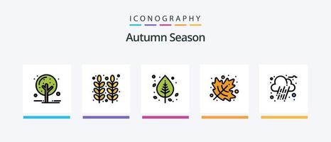 Herbstlinie gefüllt 5 Icon Pack inklusive Asche. Ernte. kalt. Halloween. Gift. kreatives Symboldesign vektor