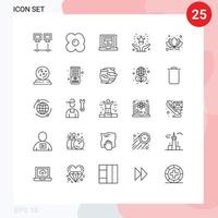 25 universelle Linien für Web- und mobile Anwendungen Natursichere Browserhände unterstützen beliebte bearbeitbare Vektordesignelemente vektor