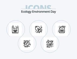 Ökologie-Line-Icon-Pack 5 Icon-Design. Energie. wirtschaftlich. Öko. Öko. recyceln vektor