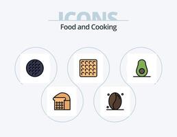 Lebensmittellinie gefüllt Icon Pack 5 Icon Design. . Obst. . Süssigkeit vektor