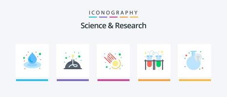 Science Flat 5 Icon Pack inklusive Blub. Wachstum. Komet. Verbindung. Labor. kreatives Symboldesign vektor