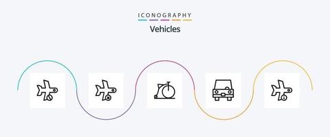 Fahrzeuge Linie 5 Icon Pack inklusive Transport. Taxi. Transport. gefüllt. Fahrzeuge vektor