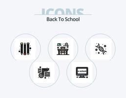 zurück zu Schullinie gefüllt Icon Pack 5 Icon Design. Malerei. Zeichnung. schreiben. Farbe. Seminar vektor