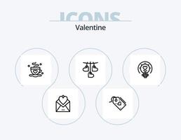 Valentine Line Icon Pack 5 Icon-Design. Tee. Tasse. Person. Frauen. Frau vektor