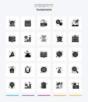 kreative Investition 25 Glyph solid black Icon Pack wie Währung.. Geld. Dollar. Plaudern vektor