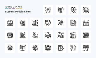 25 Symbolpaket für Finanzlinien vektor
