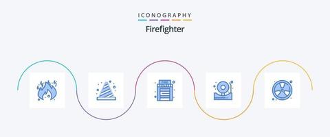 Feuerwehrmann blau 5 Icon Pack inklusive Feuer. brennen. Feuer. Feuer. Alarm vektor