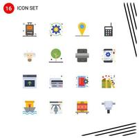 Stock Vector Icon Pack mit 16 Linienzeichen und Symbolen für indische Tiere Interface-Schmuck-Talkie editierbares Paket kreativer Vektordesign-Elemente