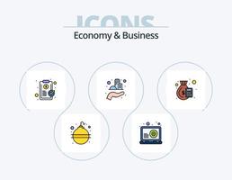 Wirtschaft und Business Line gefüllt Icon Pack 5 Icon Design. Wirtschaft. Entwicklung. Geld. Kasse vektor