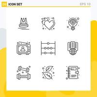 9 kreative Symbole moderne Zeichen und Symbole der Mannwerbung Liebesanzeige Geld editierbare Vektordesign-Elemente vektor