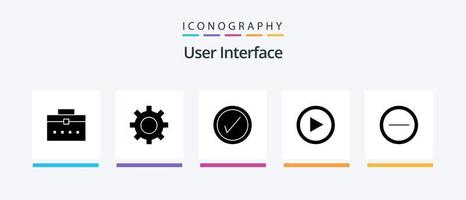användare gränssnitt glyf 5 ikon packa Inklusive användare. gränssnitt. bock. användare. gränssnitt. kreativ ikoner design vektor
