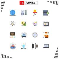 Stock Vector Icon Pack mit 16 Zeilenzeichen und Symbolen für Wachstumsdaten Diode Check Backup editierbares Pack kreativer Vektordesign-Elemente