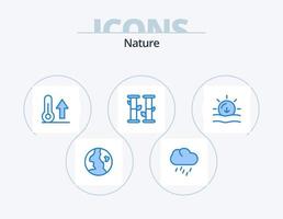 Natur blau Icon Pack 5 Icon Design. Sonnenuntergang. Natur. Meteorologie. Sommer. Bambus vektor