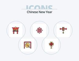 chinesische neujahrslinie gefüllt icon pack 5 icon design. Chinesisch. Arbeit. China. Religion. Neujahr vektor