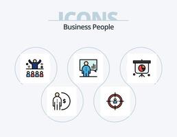 Geschäftsleute Linie gefüllt Icon Pack 5 Icon Design. Menschen. Unternehmen. online. Person. Effizienz vektor