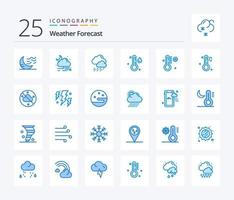 Wetter 25 blaues Symbolpaket inklusive Wetter. Temperatur. Wetter. Wetter. Regen vektor