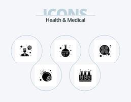 hälsa och medicinsk glyf ikon packa 5 ikon design. . kirurgi. kommunikation. drift. forskning vektor