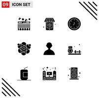 9 kreativ ikoner modern tecken och symboler av grundläggande avatar klocka vetenskap biologi redigerbar vektor design element