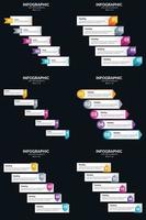 Vektor 6 Infografiken Pack Präsentationsfolie Vorlage 5 Schritte Zyklusdiagramme und Zeitleisten