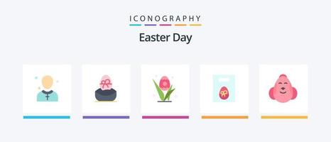 Ostern Flat 5 Icon Pack inklusive Ostern. Ei. Ei. Gewicht. Ferien. kreatives Symboldesign vektor