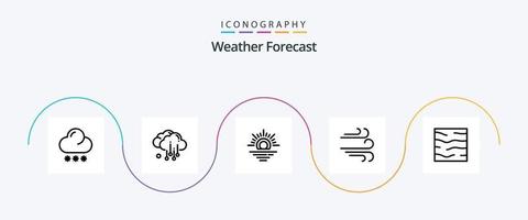 väder linje 5 ikon packa Inklusive väder. hav. värma. flod. vind vektor