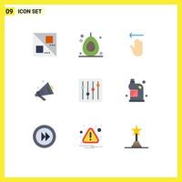 Stock Vector Icon Pack mit 9 Zeilenzeichen und Symbolen zum Reinigen von Tuning-Gesten-Optionen zum Einkaufen editierbarer Vektordesign-Elemente