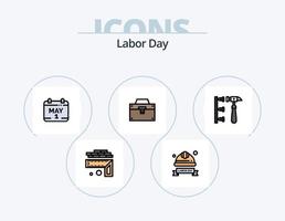 Arbeitstag Linie gefüllt Icon Pack 5 Icon Design. Tasche . Zeit. irrtümlich . Tag . Kalender vektor