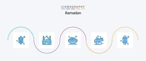 Ramadan Blue 5 Icon Pack inklusive Islam. Kanone. Muslim. Ramadan. Islam vektor