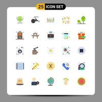 25 användare gränssnitt platt Färg packa av modern tecken och symboler av eco pengar Graf per klick redigerbar vektor design element