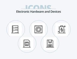 enheter linje ikon packa 5 ikon design. Foto. kamera. elektronisk. öppning. elektricitet vektor