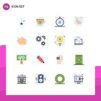 Aktienvektor-Icon-Pack mit 16 Linienzeichen und Symbolen für die Reinigung des Geburtskompass-Babys, editierbares Paket mit kreativen Vektordesign-Elementen vektor