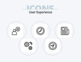 användare erfarenhet linje ikon packa 5 ikon design. . server. pil. webb. tid vektor