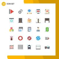 uppsättning av 25 modern ui ikoner symboler tecken för browser wellness server midja internet redigerbar vektor design element